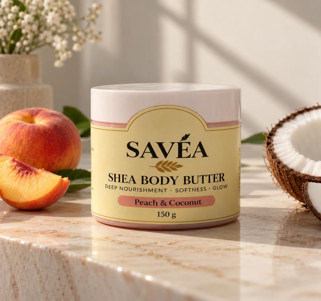 Savéa Shea Body Butter – Peach & Coconut